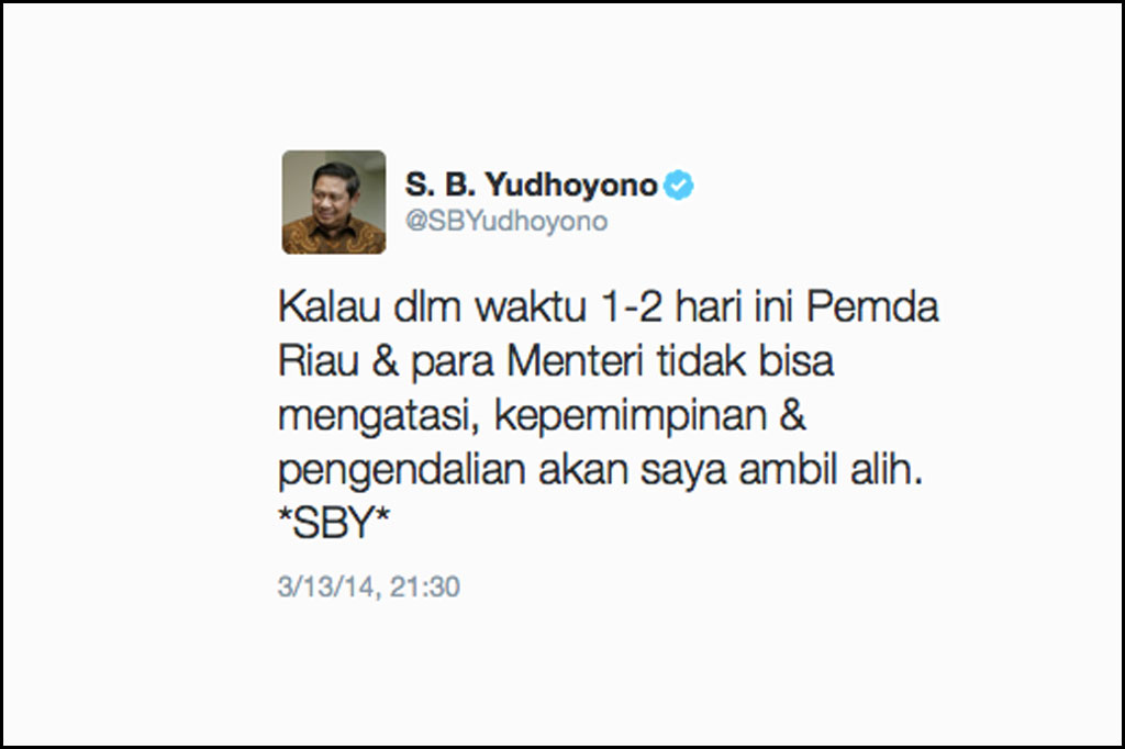 Tweet-SBY-Asap-Riau