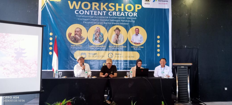 Didukung Pertamina Hulu Rokan, PWI Riau adakan Workshop Content Creator